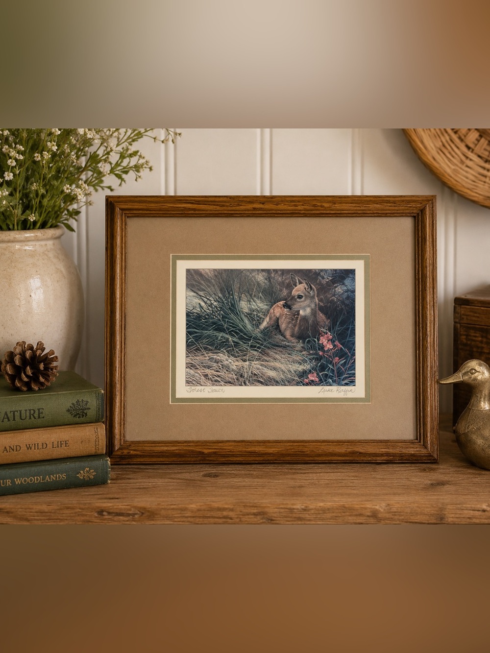 Luke Raffin “Forest Fawn” Framed Print Ducks Unlimited 1990 Artist of the Year